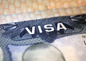 macro view of an old US visa