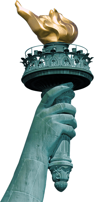 Statue of Liberty's arm with torch