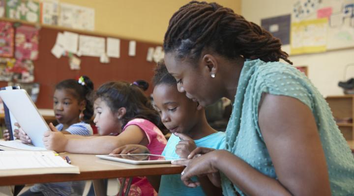 Teacher and students learning